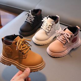 Sneakers 2023 Winter Children s Boots Girls Boys Lace Up Casual Warm Ankle Shoes Kids Fashion Short CSH1481 230815