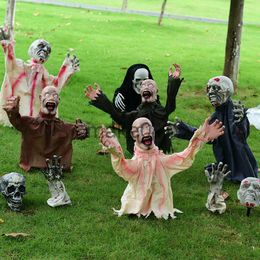 Novelty Items Large Electric Swing Ghost Voice Control Scary Doll Scream Zombie Horror Decor Halloween Decoration Ground Insert Outdoor Garden J230815