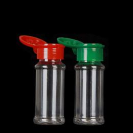 Plastic Spice Jars Bottles 80ml Empty Seasoning Containers with Red Cap for Condiment Salt Pepper Powder Cptij