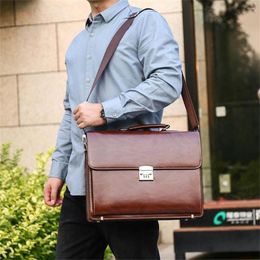 Briefcases Men's Official Tote Bag Portable Combination Lock Business Briefcase Large Capacity Single Shoulder Messenger Laptop