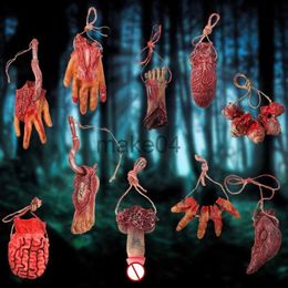 Novelty Items Halloween Horror Props Scary Party Ornaments Haunted Home Bloody Hand Penis Finger Eyes Brain Heart Organ Halloween Decorations J230815