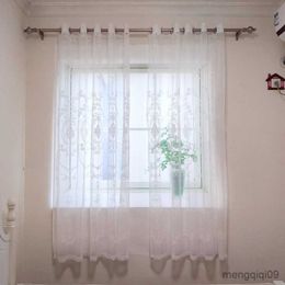 Curtain Embroidered Sheer Curtain for Living Room Window White European Elegant Fliter Light Tulle Curtains R230815