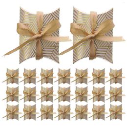 Gift Wrap 50pcs Small Pillow Boxes Christmas Holiday Shaped Candy With Ribbons