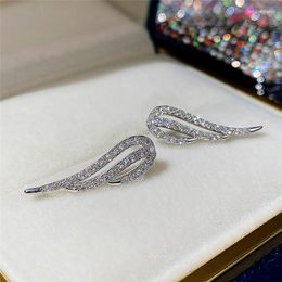 Stud Earrings CAOSHI Chic Wing For Women Dazzling Tiny Zirconia Delicate Design Ear Wedding Accessories Bride Trendy Jewellery