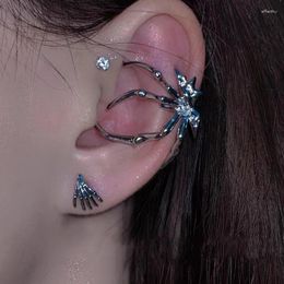 Backs Earrings Personality Design Spider Ear Cuff Non-Piercing 2023 Trendy Cool Punk Gothic Metal Unique Clip For Wome Men Jewelry