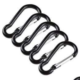 Carabiners 5/10Pcs Black Gourd Carabiner Aluminum Alloy D Ring Key Chain Hook Spring Snap Clip Hooks Keychain Climbing E Qylijs Drop Dhlya