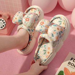 Slipper Super Soft Cotton Slippers Dormitory Household Indoor Thick Sole Fabric Art Slippers in Spring and Summer Seasons