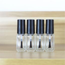 5ml Square Glass Bottle With Brush Empty Transparent Makeup Tool Nail Polish Containers Clear Glass Glue Bottle For Sample Vcdre