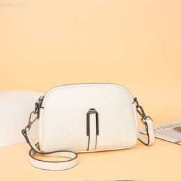 Messenger Bags Real Cowhide Leather Women's Bags Shoulder Bag 2 zippers Mini Messenger Bag Women Hangbag Purse Girls Phone Bag Small Cross Body L230815