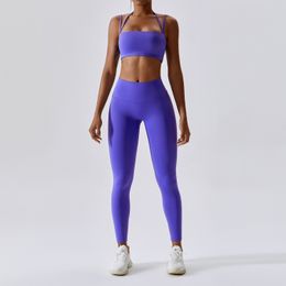 Women's Tracksuits Yoga Clothing Sets Athletic Wear Women High Waist Leggings And Top Two Piece Set Seamless Gym Tracksuit Fitness Workout Outfits 230814