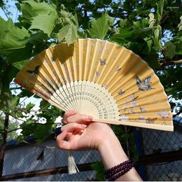 Decorative Figurines Hand Fan Bamboo Party Favours Handheld Japanese Decor Chinese Style Folding Small Drop 2023 Arrivals
