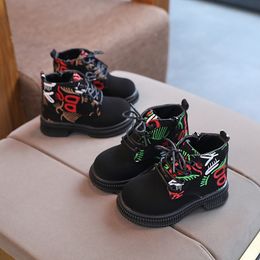 Sneakers Toddler Children Boots Autumn Green Brown Fashion Kids Short Boot Ankle high Chunky Handsome Unisex Boys Girls Shoes 21 30 230815