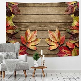 Tapestries Wood Maple Leaf Tapestry Wall Hanging Natural Background Cloth Home Decor R230815