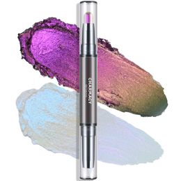 Eye Shadow CHARMACY 2 In 1 Duochrome Eyeshadow Pen Profesional Contouring Foundation Highlighter Waterproof Glitter Portable Maquillaje 230814