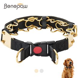 Dog Apparel Benepaw Stainless Steel Prong Collars Adjustable Pet Choke Pinch Collar Heavy Duty Chain For Medium Large Dogs Training 230814