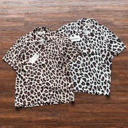 Men's Casual Shirts 2023 Leopard Spot Full Print Wacko Maria Men Women High Quality Hawaii Beach Lapel Short Sleeve Shirt Clothing