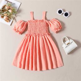 Girl's Dresses New Summer Baby Girl Dress Solid Colour Cute Princess Dress Children Kids Party Dresses Girls Clothes Vestido