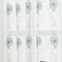 Curtain European embroidered white tulle Curtains for living room bedroom window curtain sheers home decor drapes