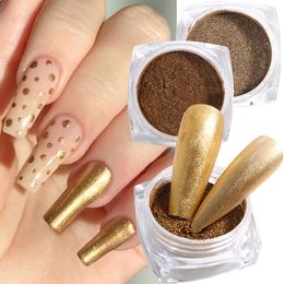 Nail Glitter Metallic Gold Nails Powders Shiny Chroming Mirror Magic Dust Pigment Year Champagne Pink Manicure Decorations #XP01 230814