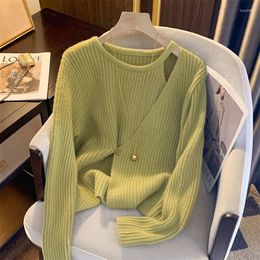 Women's Sweaters Sexy Strapless Slim Pullover Tops Autumn Winter Long-sleeved Knitwear Ladies Cardigan Buttons White Sweater Undercoat Women