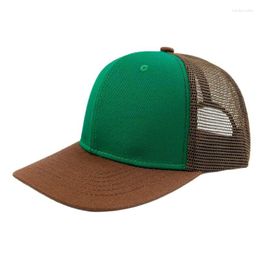 Ball Caps Summer Men's Snapback Hip Hop Trucker Hat Women Mesh Baseball Cap Two-tone Brown Green Khaki Blue Black
