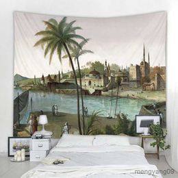 Tapestries Tapestry Green Cactus Summer Succulents Wall Decor Tropical Landscape Wall Hanging Tapestry Picnic Blanket Hanging Wall Tapestry R230815