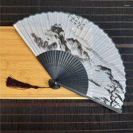 Decorative Figurines Elegant Antique Folding Fan 6 Inches Chinese Landscape Painting Series