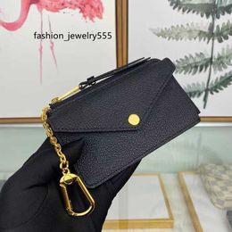 Keychains Lanyards Fashion Keychains CARD HOLDER RECTO VERSO Womens Mini Zippy Wallet Coin Purse Bag Belt Charm Key Pouch Pochette Accessoires 69431 LPO05