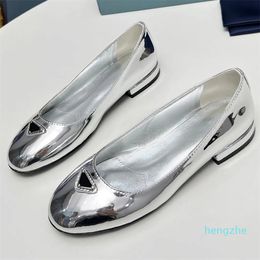leather ballerinas formal modern delicate rounded line Enamelled metal stands out on the toe Flat Casual formal ballet shoes