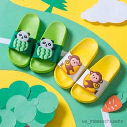 Slipper Summer Cute Watermelon Panda Children Slippers Fruit Non-Slip Light Kids Shoes Home Indoor Slippers Boys Bathroom Shoes R230815