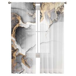 Curtain Abstract Background Marble Chiffon Sheer Curtains For Living Room Bedroom Decor Kitchen Window Voiles Tulle Curtain