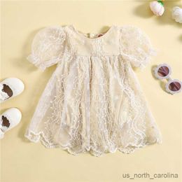 Girl's Dresses Newborn Baby Girls Summer Romper Floral Embroidery Romper Dress Short Sleeve Sweet Jumpsuit Clothing R230815