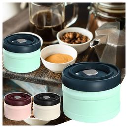 Storage Bottles Vacuum Sealed Coffee Canister Airtight Stainless Steel Kitchen Food Container For Beans Grounds Tea 750ml