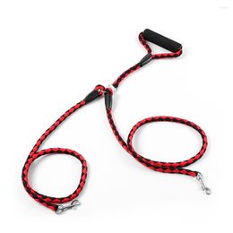 Dog Collars 2 Way Pet Leash Running Jogging Nylon Braided Leashes Band Quick Release Traction Cord Anti-slip Small Black Red