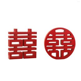 Decorative Figurines Festival Traditional Wedding Xi Chinese Character Wall Mount Wood Decorations Durable House Supplies Creative DIY