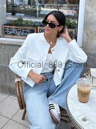 Elegant Women Slim Short Jackets 2023 Summer Fashion Ladies Vintage Y2K White Outfits Casual Girls Chic Jacket Cute x0815