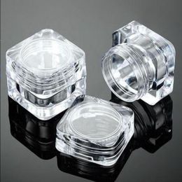 5ML 5G Clear Square Cosmetic Empty Jar Pot Eyeshadow Makeup Face Cream Container Bottle Acrylic for Creams Skin Care Products makeup to Vasv
