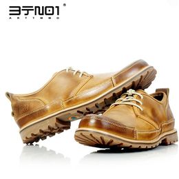 Dress Shoes Mens Genuine Leather Lace Up Round Toe Oxfords Man Daily Casual Chukkas Work Safety Nonslip 230814