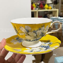 Mugs Espresso Coffee Cup Set Luxury Tableware Creative Bone China Beautiful Porcelain Afternoon Tea Kaffeetasse Drinkware 230815