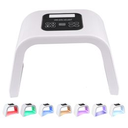 Face Massager 7-color PDT LED pon heating threatens face and body mask machine salon for household skin rejuvenation and acne skin 230814