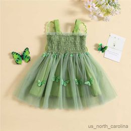 Girl's Dresses Children Girls Princess Dress Casual Sequin Butterfly Mesh Tulle A-Line Party Dress for Beach Party Wear Summer Clothing R230815