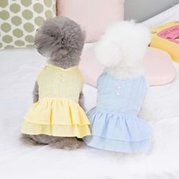 Dog Apparel Cute Spring Clothes Cat Dress Cotton Clothing Skirt Yorkies Shih Tzu Poodle Puppy Summer Costume Pet Dresses