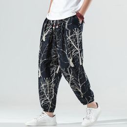 Men's Pants Harlem Trousers Fashion Branch Print Bohemian Cotton Casual Trendy Street Outdoor Sweatpants