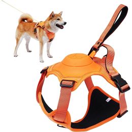 Dog Apparel Harness and Retractable Leash Set All in One. Automatic Anti Burst Impact Flexible Rope Anti Twist. Adjustable Breathable 230814