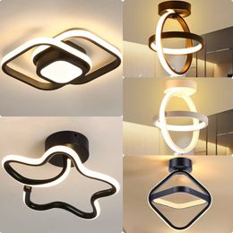 Small Modern LED Ceiling Light 2 Rings Creative Design Ceiling Lamp Indoor Lighting Fixtures Hallway Balcony Aisle Office Lustre