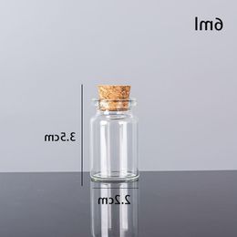 6ML 22X35X125MM Small Mini Clear Glass bottles Jars with Cork Stoppers/ Message Weddings Wish Jewellery Party Favours Ofuvb