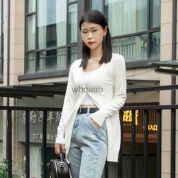 V-neck Knitted Ladies Sweaters Tricot Korean Fashion Style Jersey Long Woman Cardigan Outerwear Clothing Cropped Black Blouses HKD230815