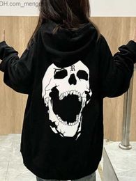 Men's Hoodies Sweatshirts Houzhou Grunge Retro Street Hoodie Women's Fall 2023 Casual Fashion Skull Print Hip Hop Super Dalian Hoodie New Print Z230815