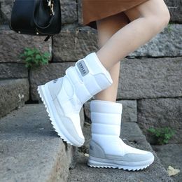 Boots 35-43 Autumn Winter Warm Snow Fashion Thick Fur Down Cloth Ladies Outdoor Lace-Up Water Proof Shoes