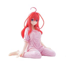 Action Toy Figures 1122CM Anime Figure The Quintessential Quintuplets Itsuki Pink Silk Pajamas Seated Model Doll Toy Gift Collect Box PVC Material 230814